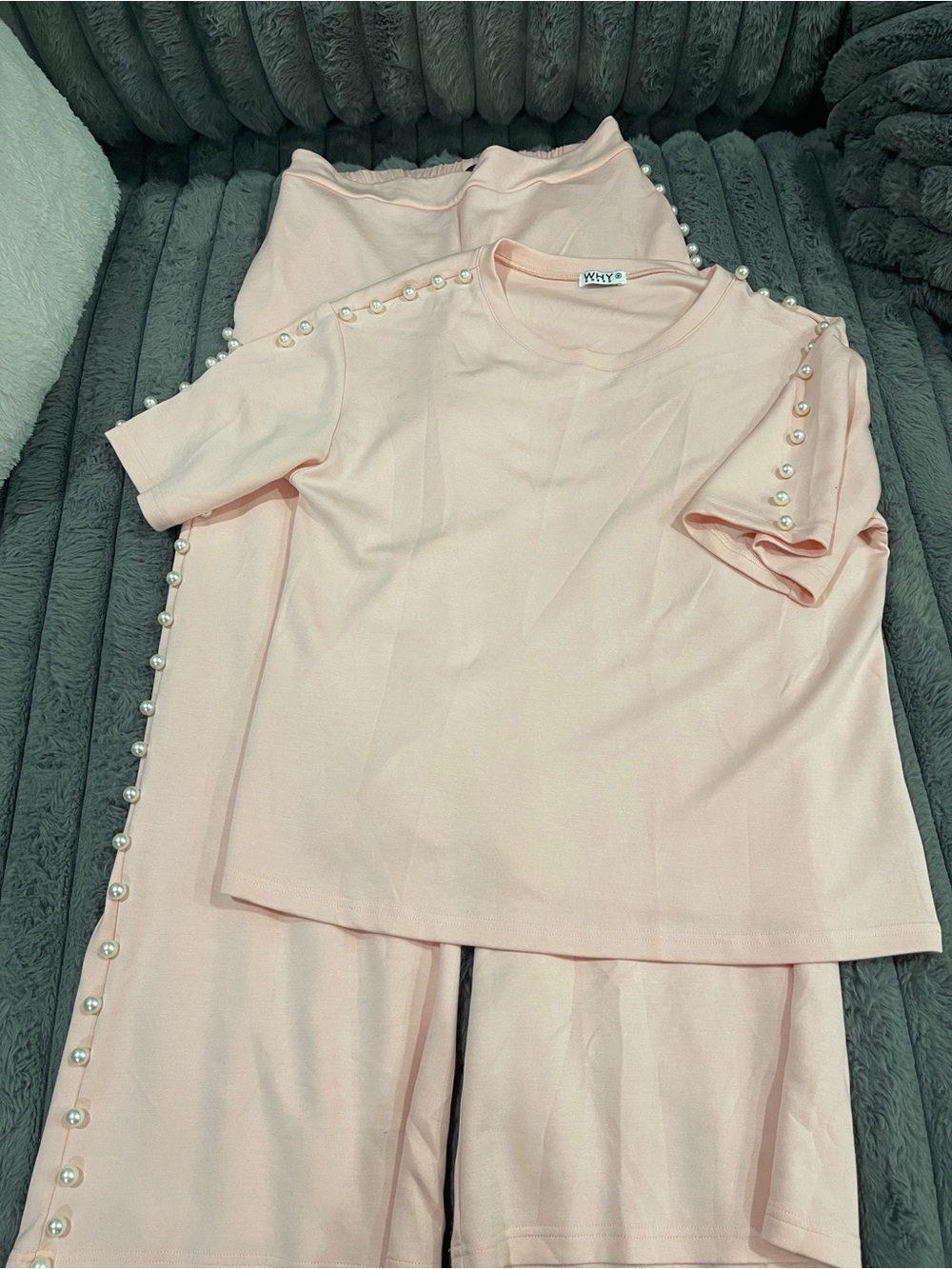 Why Dress two piece set with Pearl-Trim in Light Pink